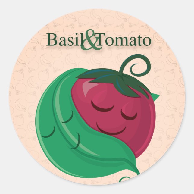 Sticker Rond Basil et tomate (Devant)