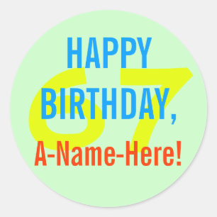 Sticker Rond Basique de base 67e anniversaire