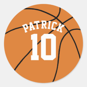 Sticker Rond Basket avec nom et numéro d'équipe