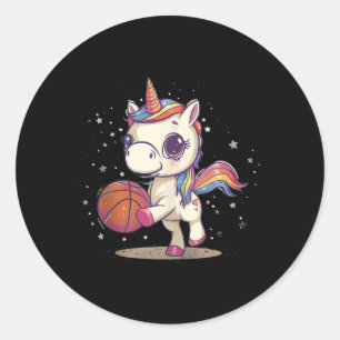 Sticker Rond Basket-ball Art Basketball Lover Dessin U mignon
