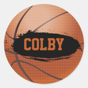 Sticker Rond Basket-ball Colby Grunge Style