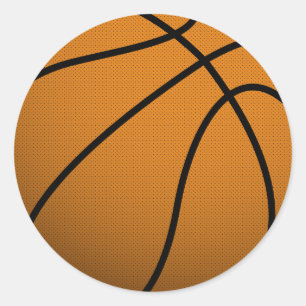 Sticker Rond Basket-ball cool et Sports personnalisés B Ball