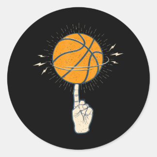 Sticker Rond Basket-Ball cool Sur Votre Sport De Doigt