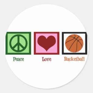 Sticker Rond Basket-ball d'amour de paix