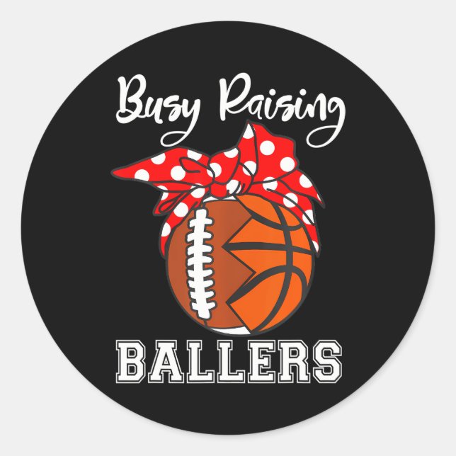 Sticker Rond Basket-ball de football amusant (Devant)