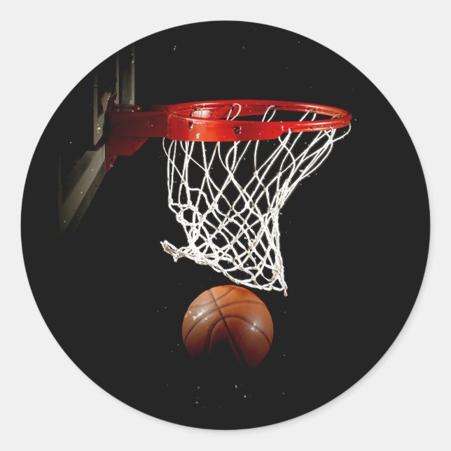 Sticker Rond Basket-ball et Net (Devant)
