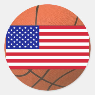 Sticker Rond Basket-ball (États-Unis)