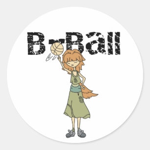Sticker Rond Basket-ball féminin
