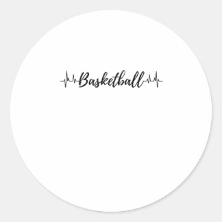 Sticker Rond Basket-ball Heartbeat 11
