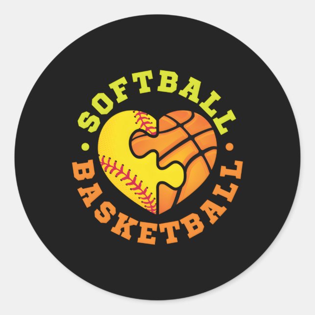 Sticker Rond Basket-ball Softball (Devant)