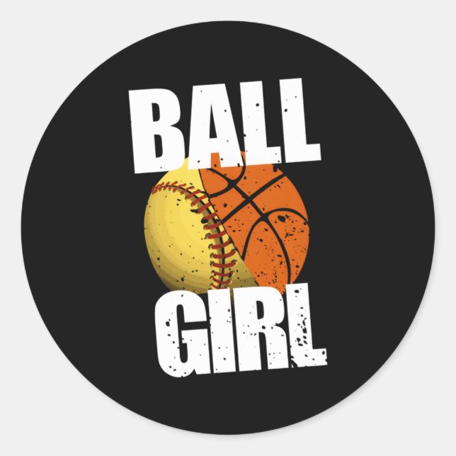 Sticker Rond Basket-ball Softball (Devant)