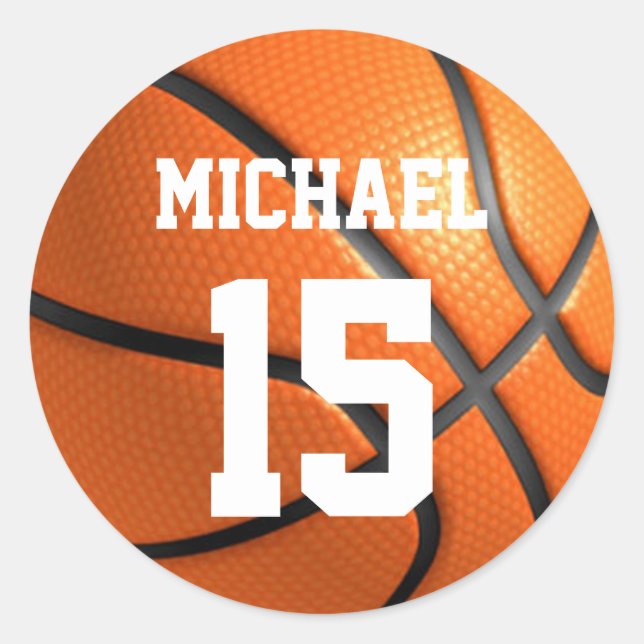 Sticker Rond Basket-ball Votre nom (Devant)