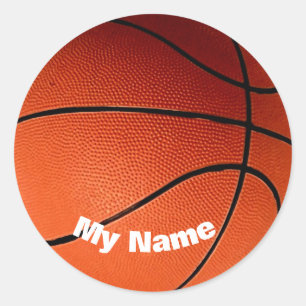 Sticker Rond Basket-ball Votre nom Personnalisé
