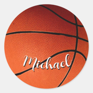 Sticker Rond Basket-ball Votre nom Personnalisé