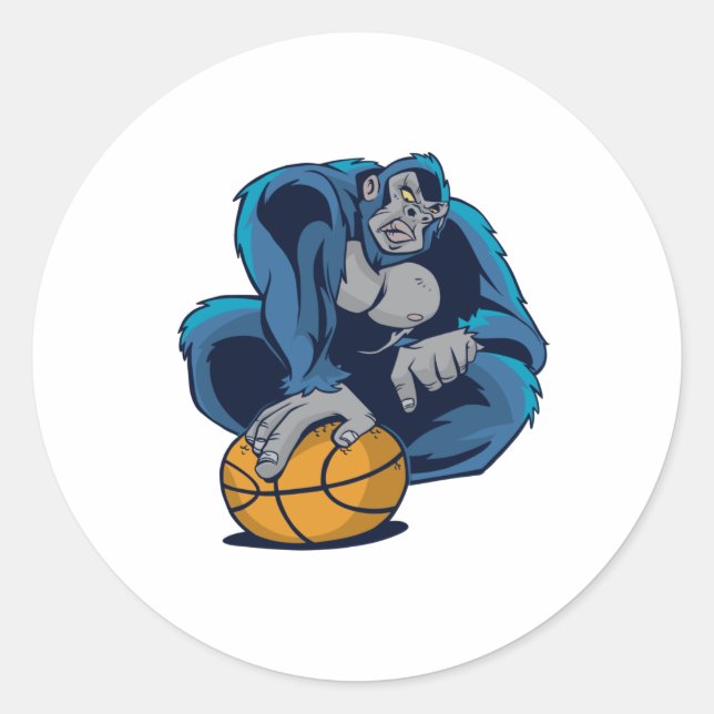 Sticker Rond Basket de Gorilla (Devant)