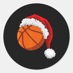 Sticker Rond Basket de Noël Ball Santa Hat Hommes garçons Sport