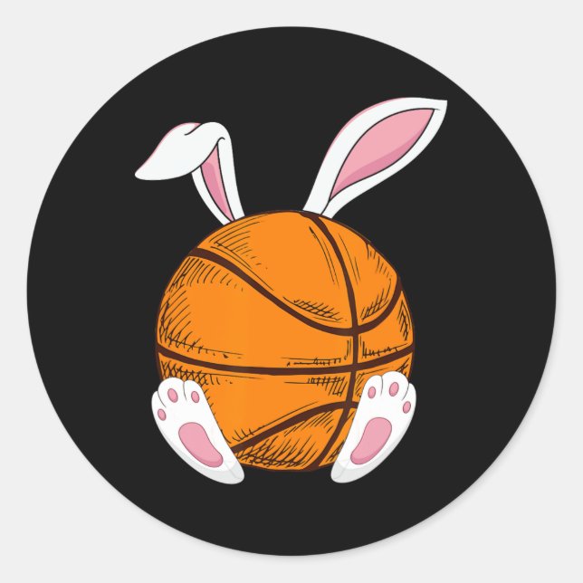 Sticker Rond Basket de Pâques lapin lapin Joyeux jour de Pâques (Devant)
