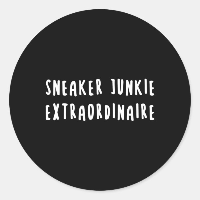 Sticker Rond Basket Junkie Sneakerhead Chaussure Collector Snkr (Devant)