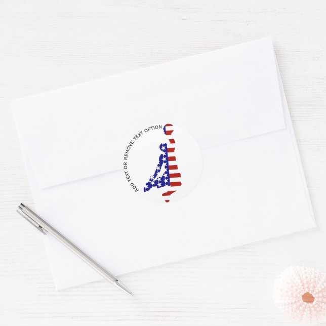 Sticker Rond BASKET Patriotique USA (Enveloppe)