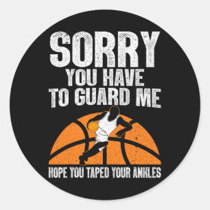 Sticker Rond Basketball Amusant Hommes Femmes Sport Jeu Basketb