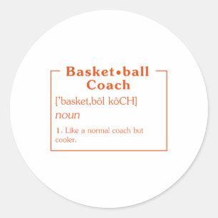 Sticker Rond Basketball Coach Définition Basketball Shirt Baske
