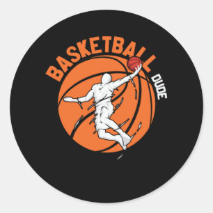 Sticker Rond Basketball Dud Design pour Louveur de Basketball