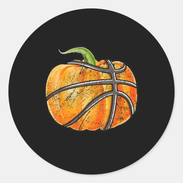 Sticker Rond Basketball Halloween garçons Hommes Enfants Funny  (Devant)