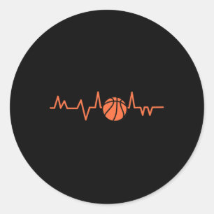 Sticker Rond Basketball Heartbeat BBall 1