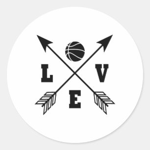 Sticker Rond Basketball Love 2