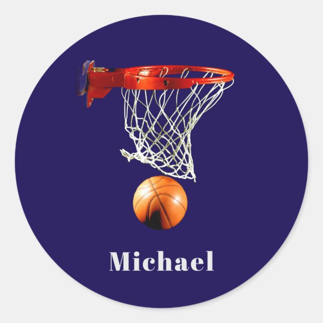 Sticker Rond Basketball Replace with Your Name (Devant)