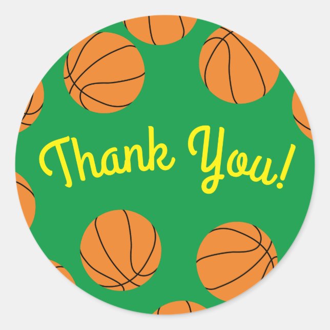 Sticker Rond Basketball Sports Anniversaire (Devant)