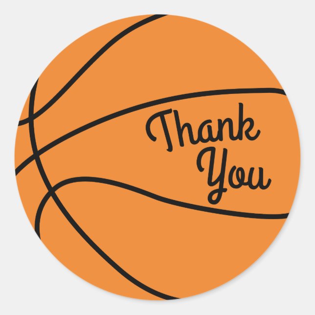 Sticker Rond Basketball Sports Anniversaire Merci de fête (Devant)