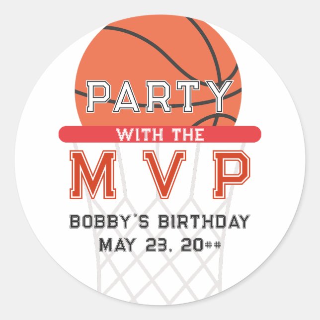 Sticker Rond Basketball Sports Jumpman Thème N'Importe Quel Âge (Devant)