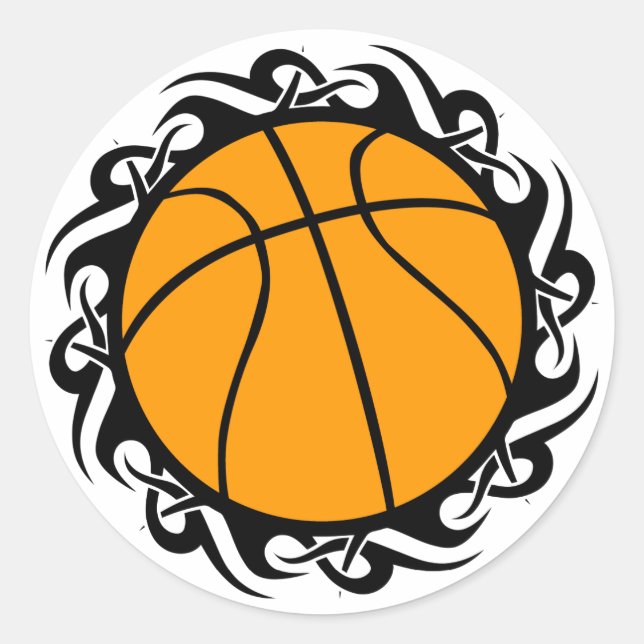 Sticker Rond basketball. tribal. (Devant)