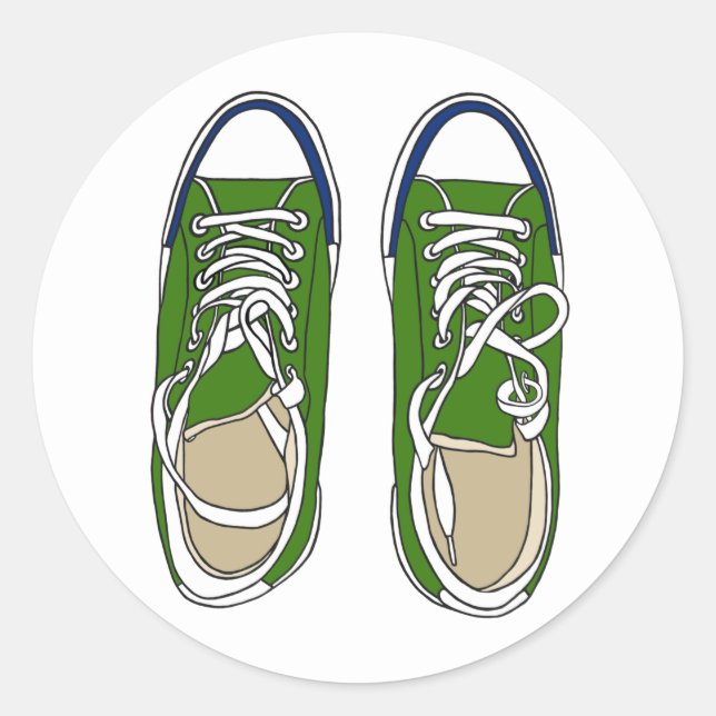 Sticker Rond Baskets verts (Devant)