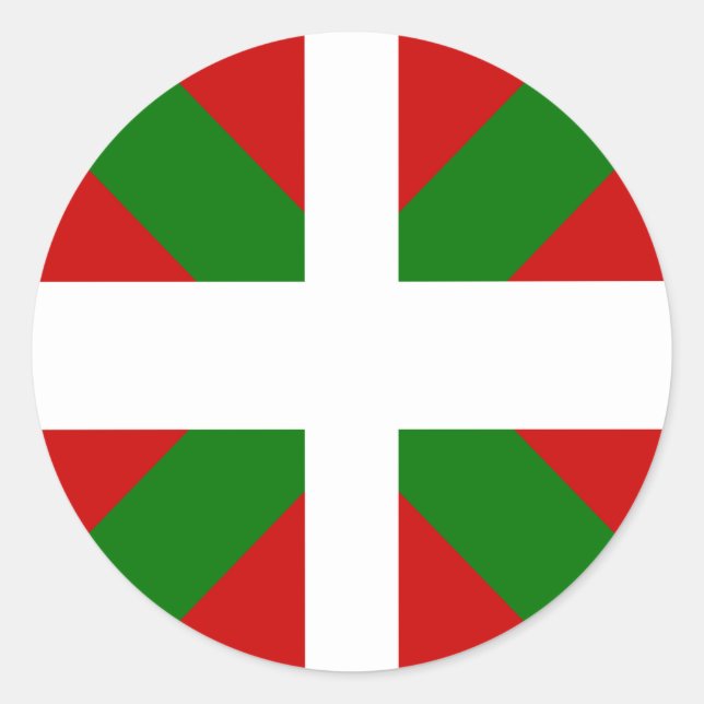 Sticker Rond Basque Drapeau de haute qualité (Devant)