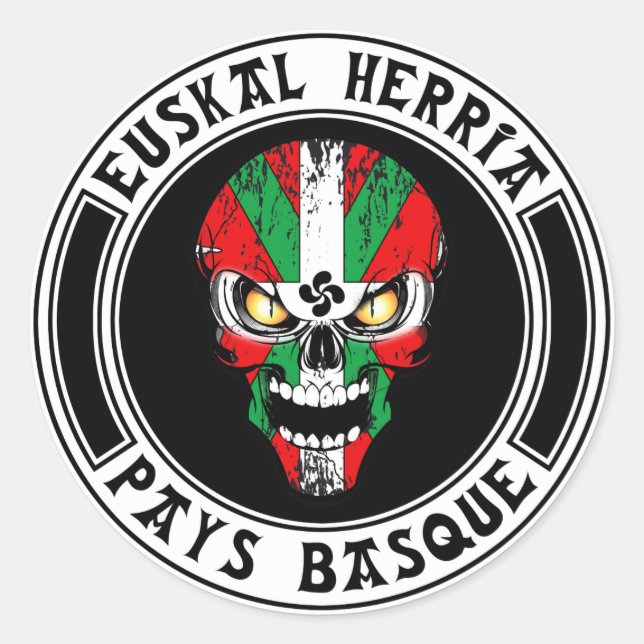Sticker Rond Basque skull (Devant)