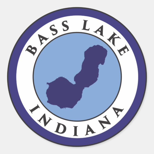 Sticker Rond Bass Lake, Indiana (Devant)