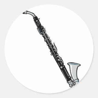 Sticker Rond Basse Clarinet Graphisme, juste le Clarinet