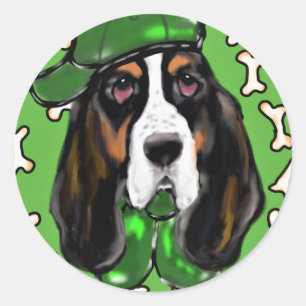 Sticker Rond Basset Hound