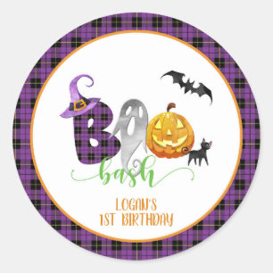 Sticker Rond Bassin d'anniversaire Boo Bash - Personnalisé