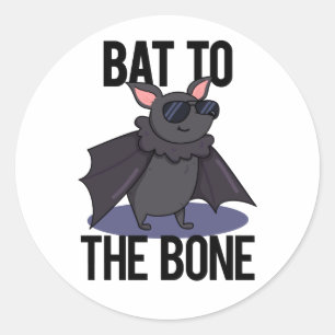 Sticker Rond Bat À L'Os Drôle Animal Pun