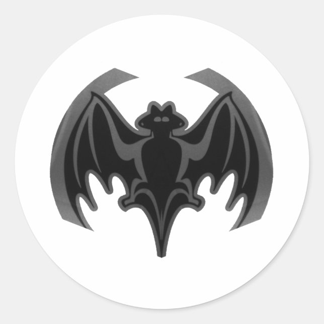 Sticker Rond Bat Black Inv Le MUSÉE Zazzle Cadeaux (Devant)