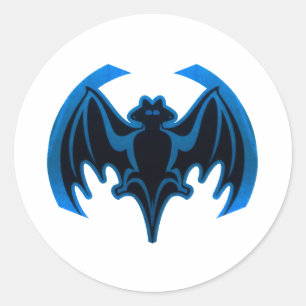 Sticker Rond Bat Bleu Le MUSÉE Zazzle Cadeaux