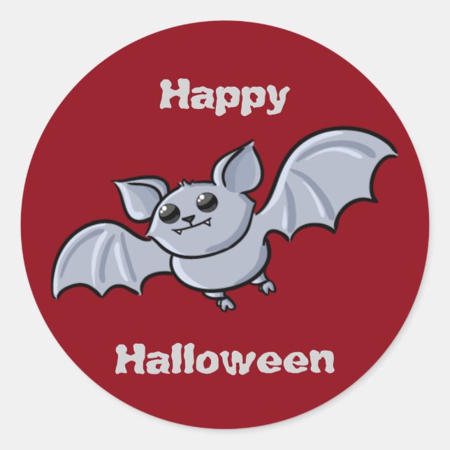 Sticker Rond Bat d'Halloween (Devant)