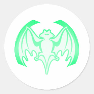 Sticker Rond Bat Green Inv Le MUSÉE Zazzle Cadeaux