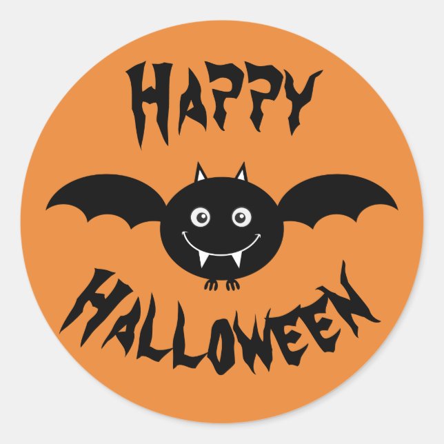 Sticker Rond Bat halloween (Devant)