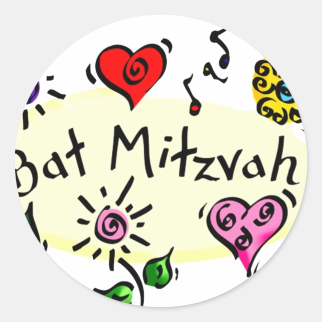 Sticker Rond Bat mitzvah (Devant)