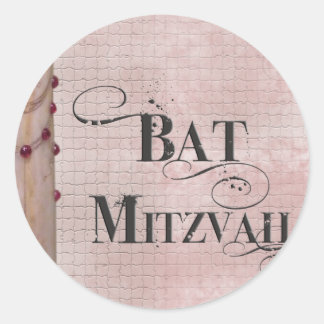 Sticker Rond Bat mitzvah design en marbre