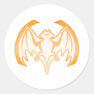 Sticker Rond Bat Orange Inv Le MUSÉE Zazzle Cadeaux